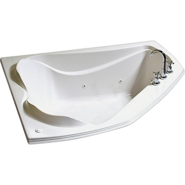 Maax Cocoon 6054 Series Bathtub, 38 to 76 gal Capacity, 5934 in L, 5378 in W, 21 in H, Acrylic, White 102724-091-001